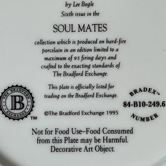 Lee Bogle The Heart's Desire Plate #6 in Soul Mates Collection Native American - Picture 7 of 8